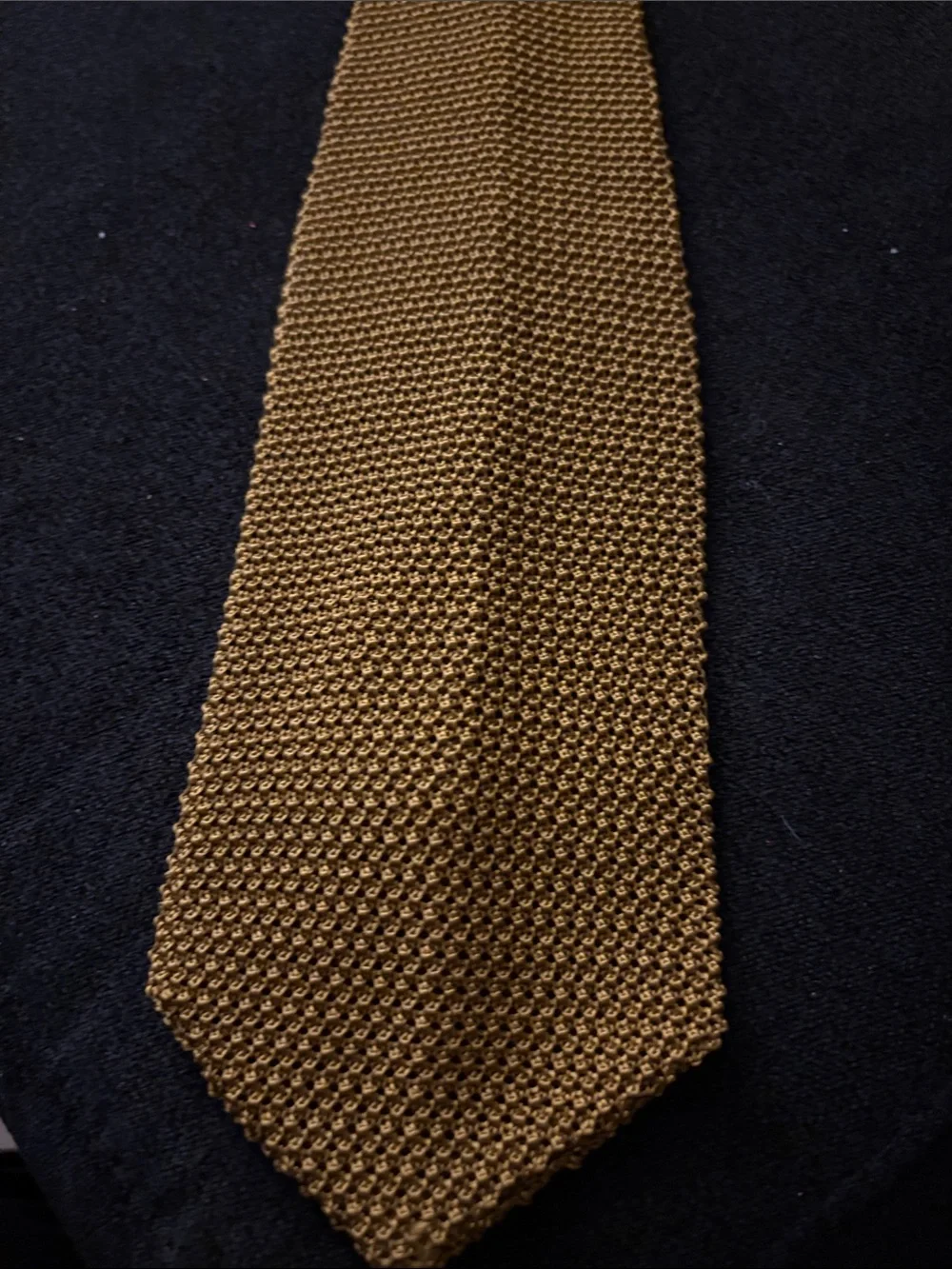Men's Donna Karan Brown Silk Tie Mustard color